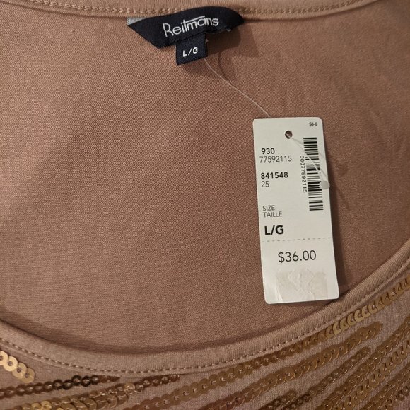 Reitmans Sequined Tank Top Size Large - Picture 3 of 4